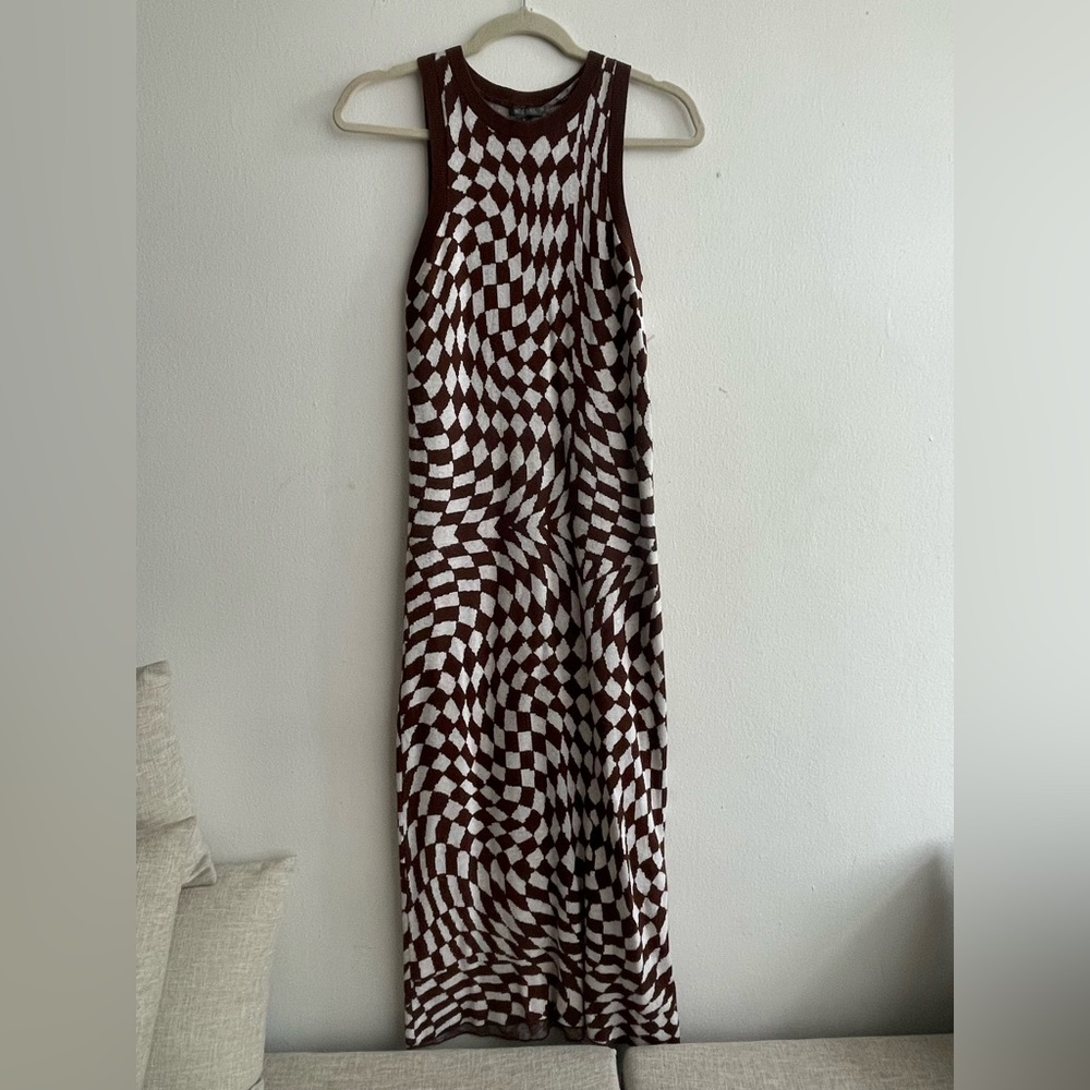 Graphic knit midi dress